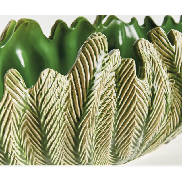 Kenneth Ludwig Chicago Winslow Green Oval Planter For Sale - Image 4 of 5