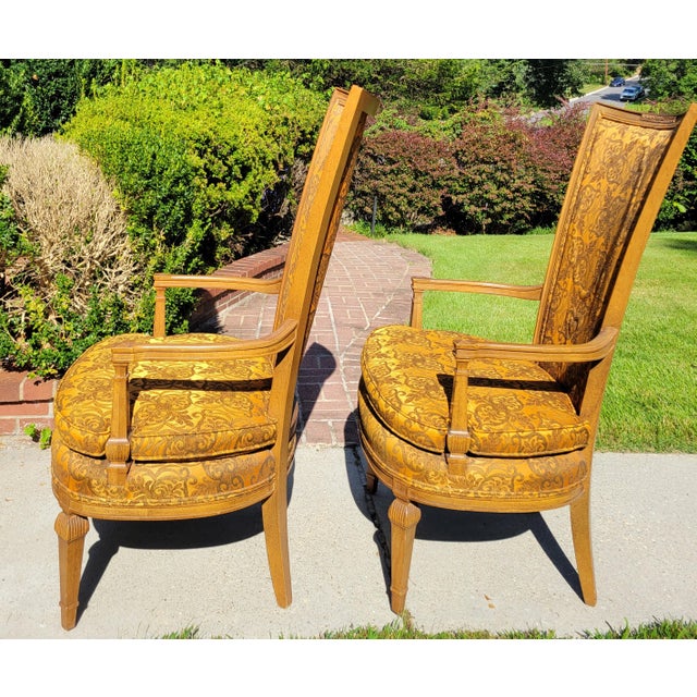 1960s Statesville Chair Co. Louis XVI High Backed Arm Chairs For Sale - Image 12 of 18