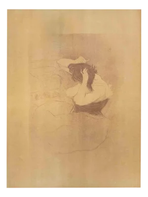 After H. de Toulouse-Lautrec, Femme qui se peigne, La Coiffure, Lithograph, 1900s