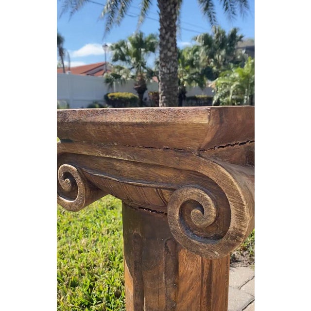 Michael Graves Carved Wood Ionic Column Pedestals For Sale - Image 4 of 7