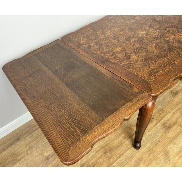 Vintage French Louis XVI Carved Oak Extendable Dining Table For Sale - Image 14 of 17
