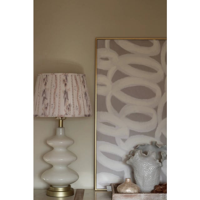 Light Pink/Lavender Printed Cotton Lamp Shade For Sale In Washington DC - Image 6 of 11