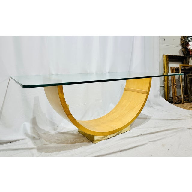 Mid 20th Century Vintage Modern Art Deco Glass Top Table For Sale - Image 5 of 6
