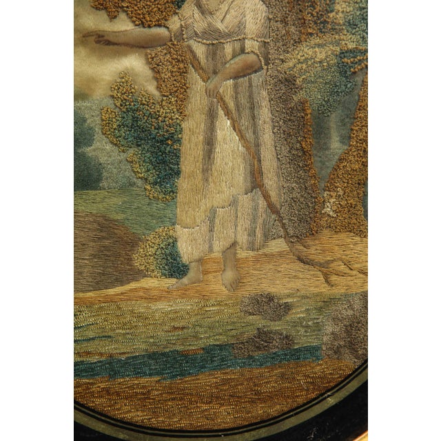 Gold Regency Stumpwork Oval Picture For Sale - Image 8 of 13