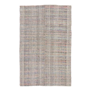 Vintage Chaput Kilim Wool Rug With Textural Stripes by Rug & Kilim, 1950-1959 For Sale