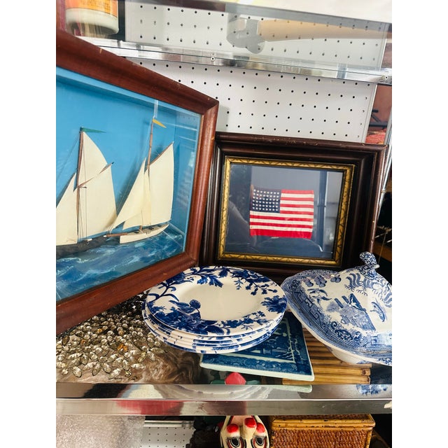 Antique 48 Star Linen Flag, Framed For Sale - Image 4 of 7
