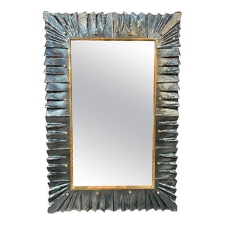 Murano Mirror in Fontana Green For Sale