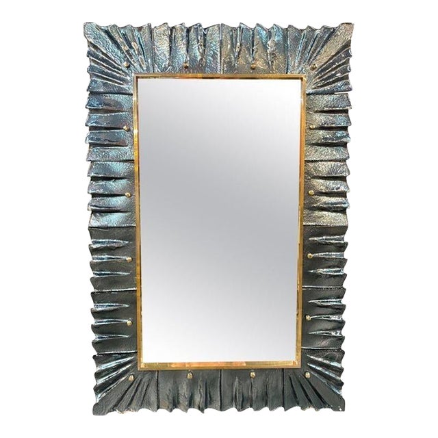 Murano Mirror in Fontana Green For Sale