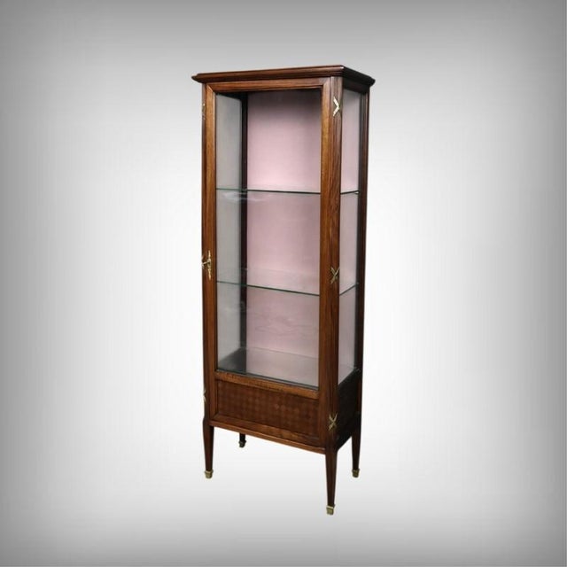 Louis XVI Style Mahogany Display Cabinet, 1930s, in Restored conditions. Designed 1920 to 1949