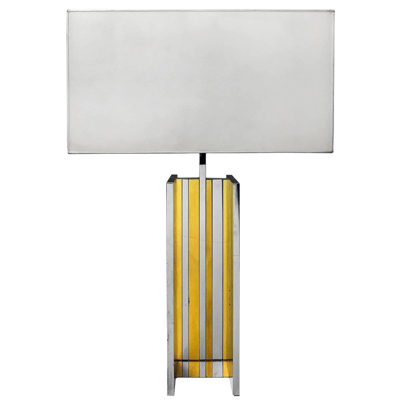 brass and chrome table lamps
