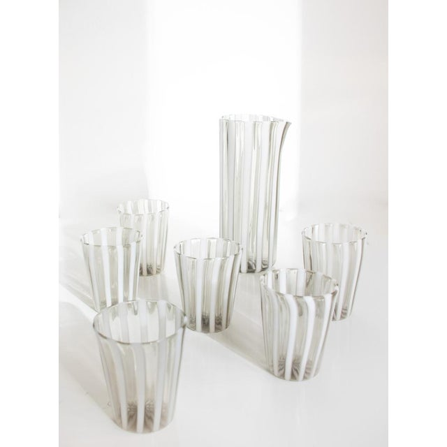 Modern Italian Murano Glasses and Pitcher by Mariana Iskra, 2004s, Set of 7 For Sale - Image 17 of 18