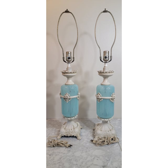 Vintage Mid-Century Modern Hollywood Regency Revival Table Lamps Neoclassical Style - a Pair For Sale - Image 13 of 18