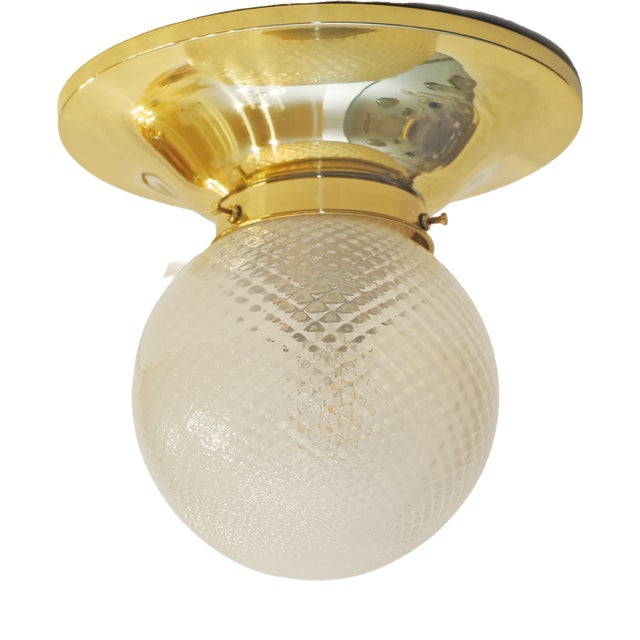 Art Nouveau Brass Ceiling Lamp, 1890s For Sale