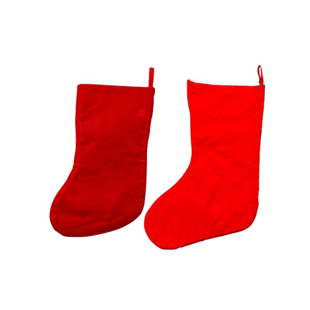 Traditional Embroidered Christmas ‘Santa’ Stockings - Set of 2 For Sale - Image 10 of 10