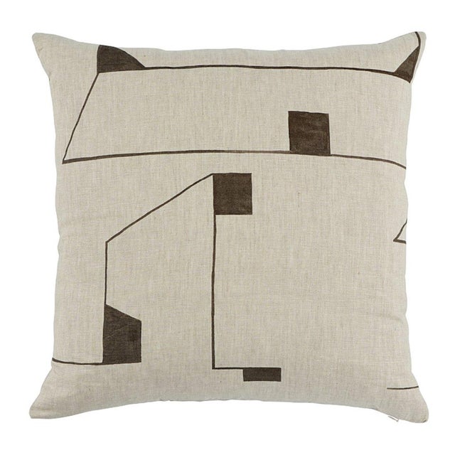 Abstract Schumacher X Poter Teleo Circuit 22" Pillow in Carbon For Sale - Image 3 of 3