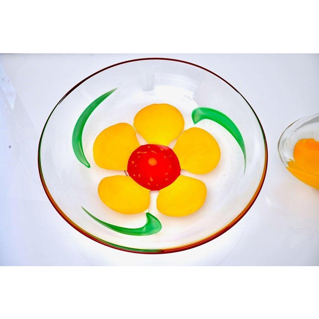 Red Murano Vase and Bowl with Nasturtium Design by Berit Johansson for Pauly & C., 1998, Set of 2 For Sale - Image 8 of 18