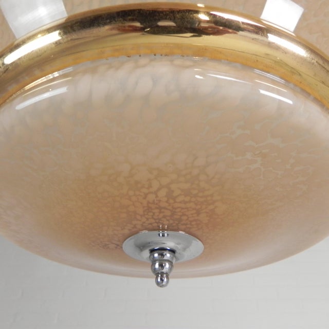 Art Deco Pendant Lamp with Glass Shade, 1930s For Sale - Image 11 of 12
