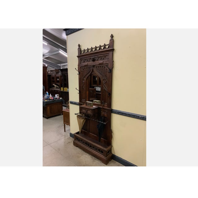 Late 19th Century Antique Clothes Rack with Drawer, 1880 For Sale - Image 5 of 11