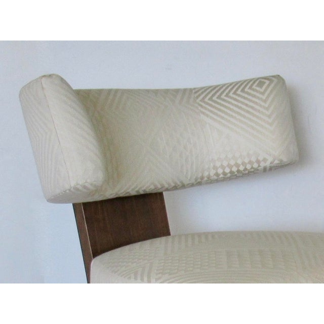 Coffee C2010 Donghia Walnut "Egos," Klismos-Style Lounge Chair & Ottoman With Donghia "Nomad," Jacquard Textile -Set For Sale - Image 8 of 18