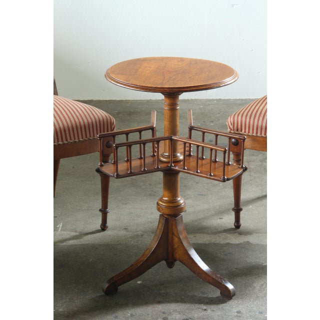 Late Victorian parlor table in solid wood— nineteenth-century Danish cabinetmaking with practical sculptural detailing....