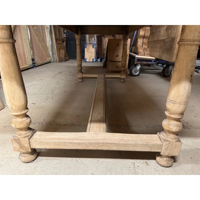 Brown Oak Farmhouse Dining Table, 1920s For Sale - Image 8 of 17