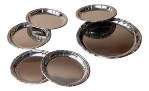 Vintage Stainless Steel Coasters, Italy, 1980s, Set of 7