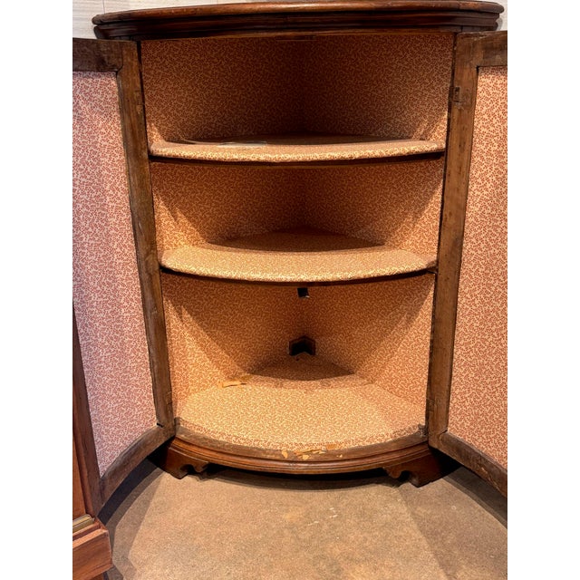 Brown 18th Century French Walnut Bowfront Corner Cabinet For Sale - Image 8 of 8
