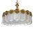 Brass and Glass 4-Light Chandelier from Kaiser-Leuchten, 1940s For Sale