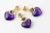 Metal Amethyst Diamond Gold Drop Earrings and Matching Pendant Suite - 3 Pieces For Sale - Image 7 of 8