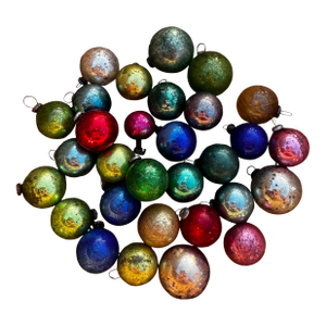 Mid Century Modern Occupied Japan Mini Mercury Glass Ornaments- 30 Pieces