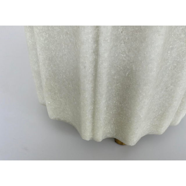Modern Revelation Modern Ivory Stone Round Ripple Cachepot For Sale - Image 3 of 4