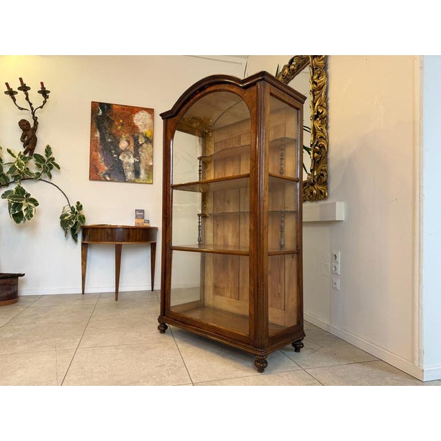 For Sale: Original Late Biedermeier Display Cabinet, Bookcase, Collector's Cabinet, Walnut, Height x Width x Depth 168.50...