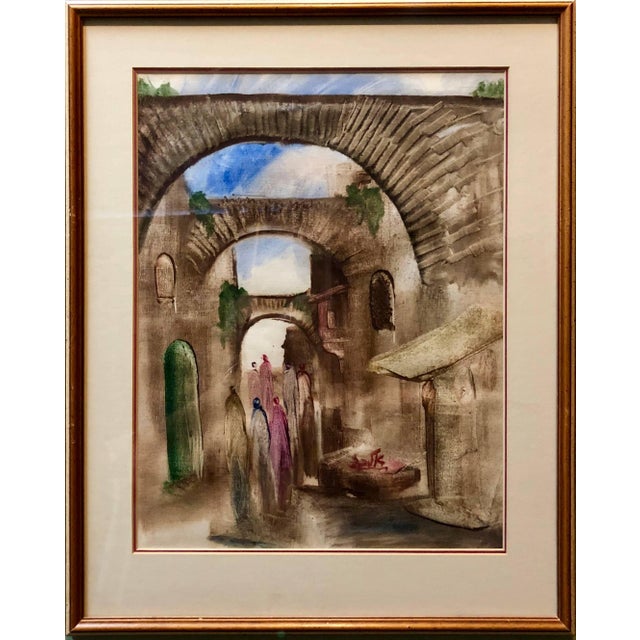 In this painting the artist uses gestural brushstrokes, which causes distortion and exaggeration for emotional effect....