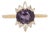 8x6mm, 1.6cts Purple Spinel Ring W Earth Mined Diamonds in Solid 14k Yellow Gold, Size 6.75 For Sale