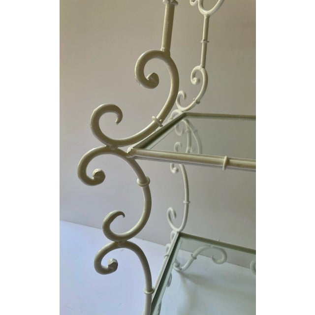Italian Scrolled Pagoda Top Wrought Iron Etagere For Sale - Image 9 of 12