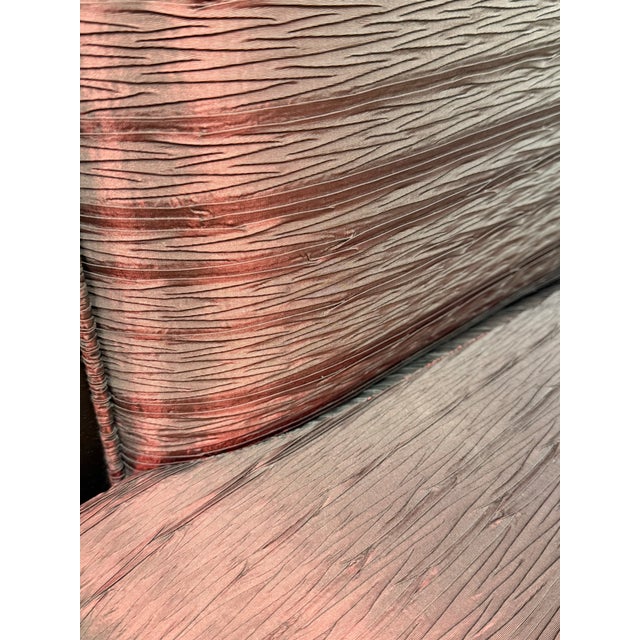 Bright Chair Furniture Lorin Raspberry Red Silk Chair + Lumbar Pillow For Sale In San Francisco - Image 6 of 12