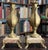 Antique Pair of Art Nouveau 1890s Marble & Gilt Metal Garniture Vases For Sale - Image 4 of 8