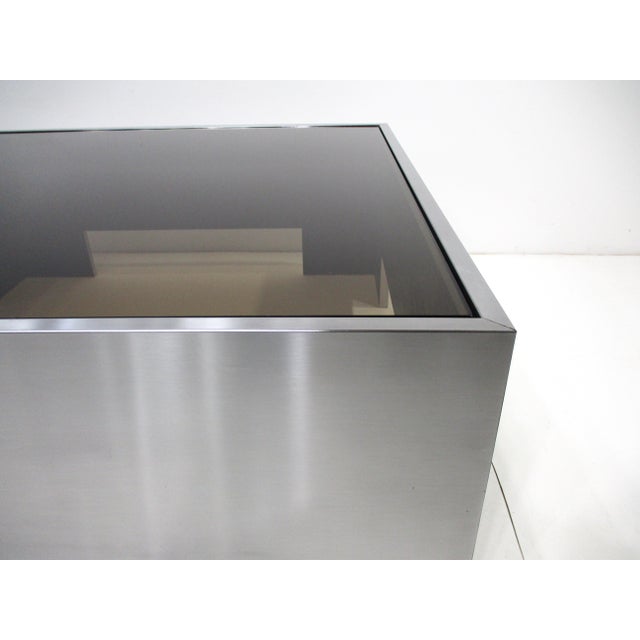 Milo Baughman Stainless and Glass Coffee Table by Dia For Sale - Image 9 of 10