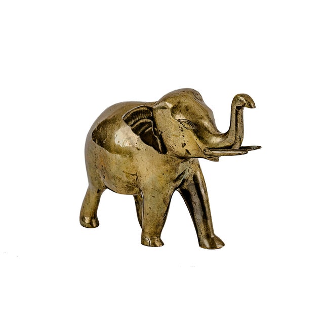 Vintage Mid-Century Modern Solid Brass Elephant Figurine For Sale - Image 4 of 10
