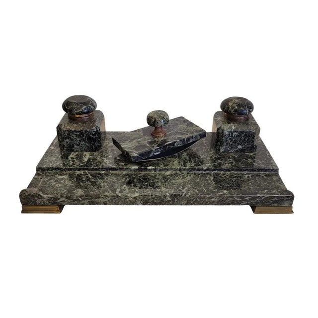 Napoleon III Writing Desk in Serpentine Marble and Bronze, France, 19th Century For Sale - Image 13 of 13