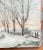Textile 19th Century American Rustic Oil on Canvas Winter Landscape Painting For Sale - Image 7 of 11