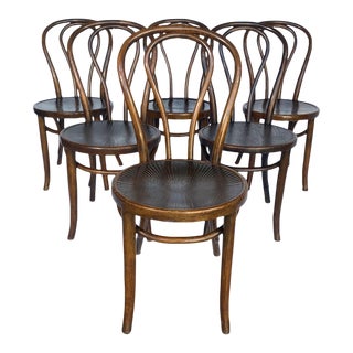 Bentwood Bistro Dining Chairs Set of 6 For Sale