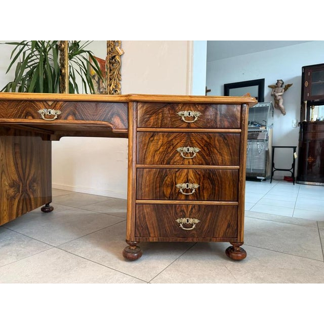 Large Biedermeier Desk with Leather For Sale - Image 3 of 18