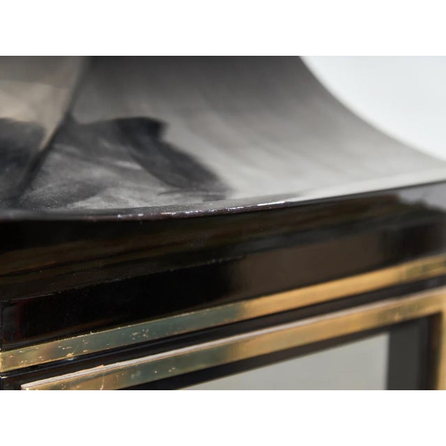 Drexel Mid 20th Century Styled After Drexel Heritage Et Cetera Asian Chinoiserie Black Lacquer China Display Cabinet For Sale - Image 4 of 11