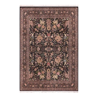 Art Nouveau 1990's Pak-Persian Black/Black Wool Rug - 9'1'' X 12'2'' For Sale
