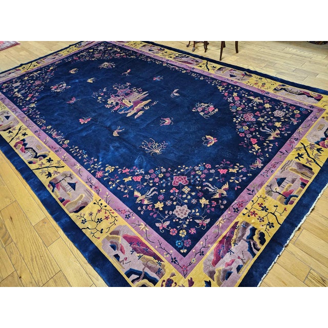 Blue Early 20th Century Chinese Art Deco Nichols For Sale - Image 8 of 18
