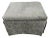 Vintage Silver Gray Velvet Ottoman For Sale