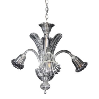 Vintage Murano Style Crystal J Arms Chandelier For Sale