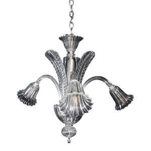 Vintage Murano Style Crystal J Arms Chandelier