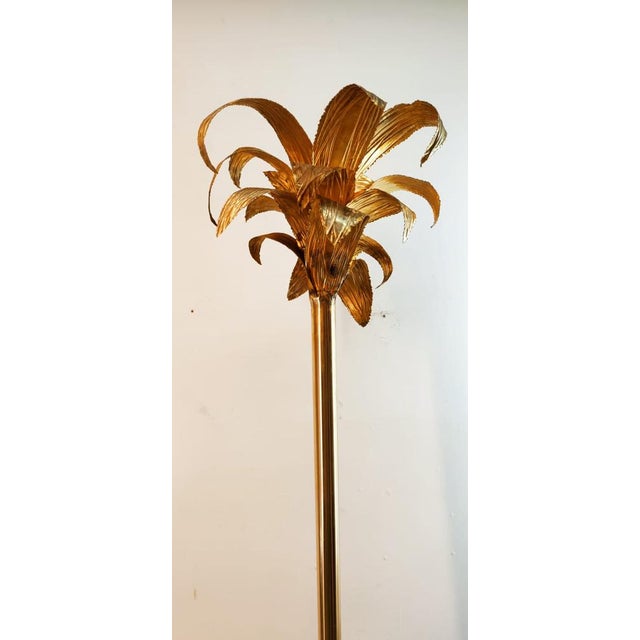 Brass Palm Floor Lamp with Cobra For Sale - Image 11 of 18